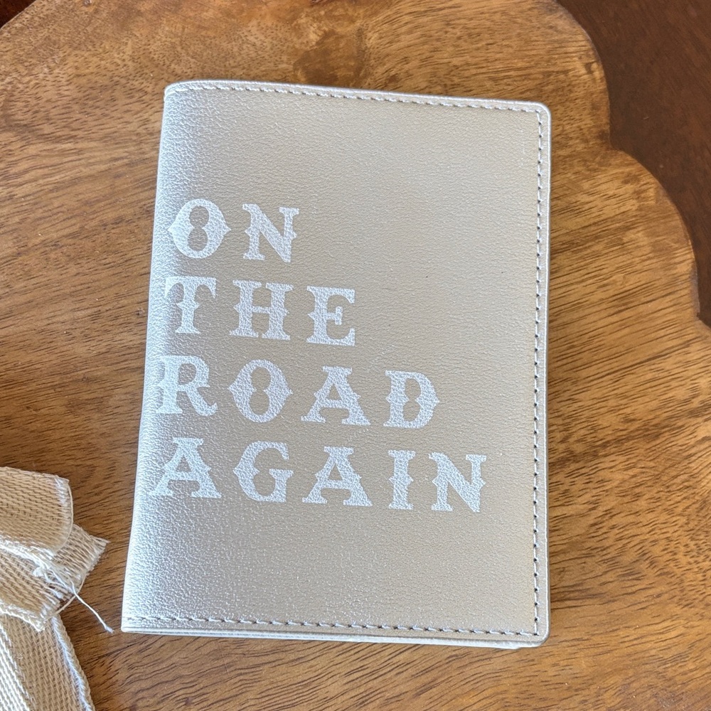 On The Road Again Silver Travel Passport Holder